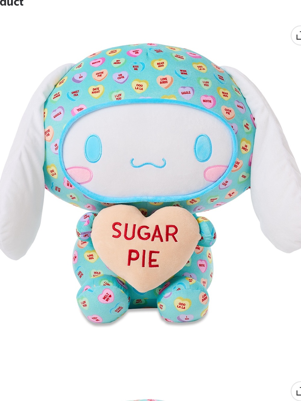 Extra Large 21" Sanrio Cinnamorol!" Plush in Sweethearts Candy Onesie
